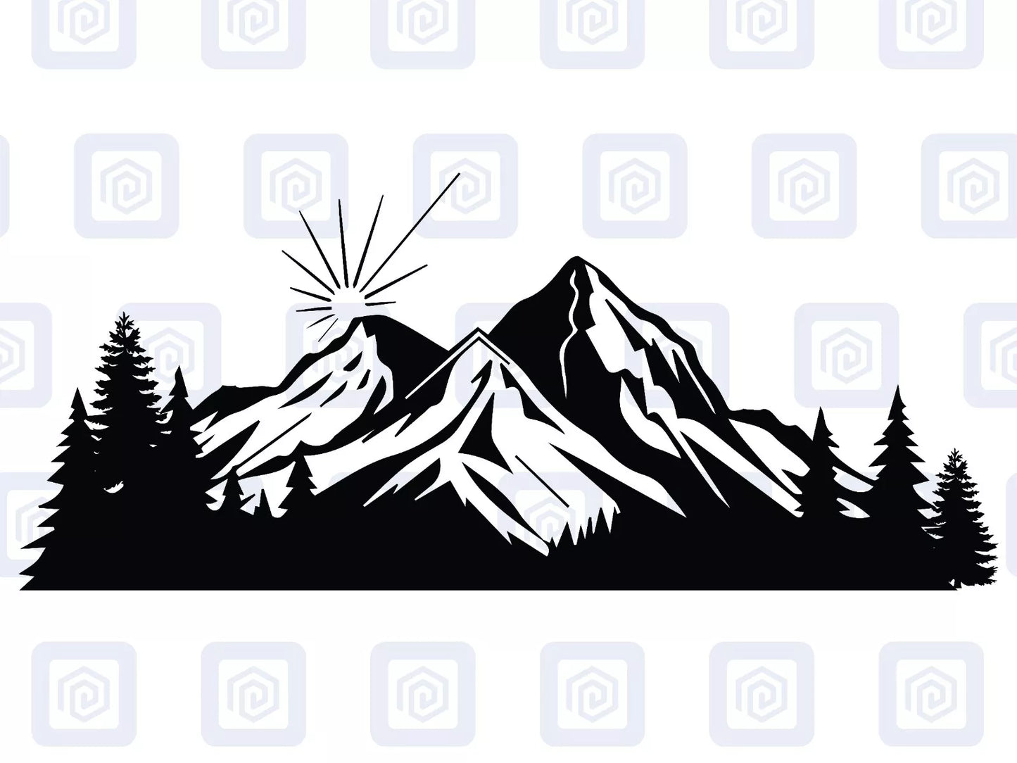 LARGE Mountain Forrest Hiking Lake Nature Vinyl Decal Camper Van Caravan Sticker