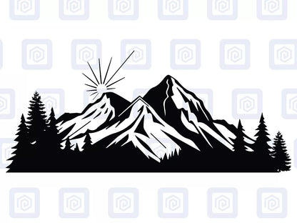 LARGE Mountain Forrest Hiking Lake Nature Vinyl Decal Camper Van Caravan Sticker
