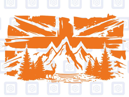 Union Jack Mountain Deer Vinyl Decals For Camper Van Caravan Sticker Graphic