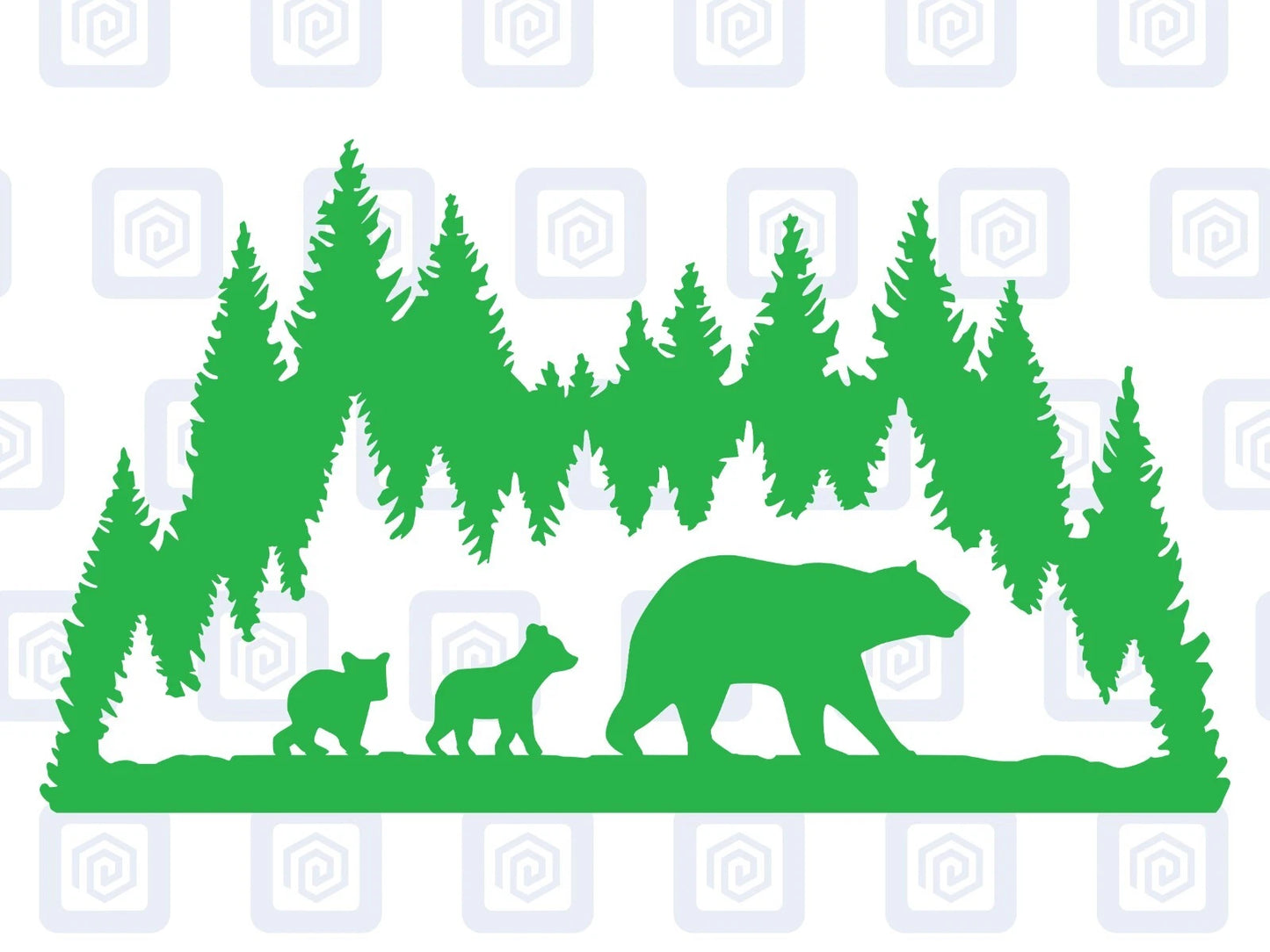 LARGE Bear WIth Cubs Decal For Campervan Van Caravan Sticker Graphic Forrest