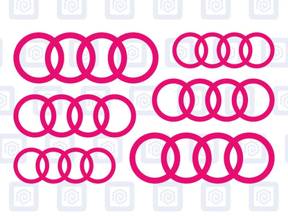 Rings Brake Caliper Decal Style Stickers Fits A3 A4 A5 A6 TT - 3 SIZES - x 6
