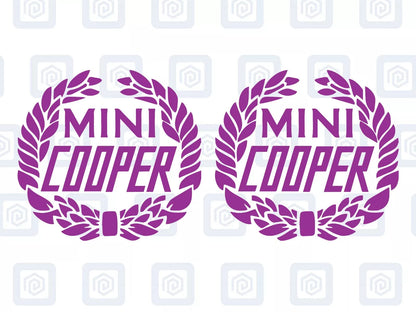 Classic Cooper Crest Fits MINI BMW ROVER AUSTIN Decal sticker logos (set of 2)