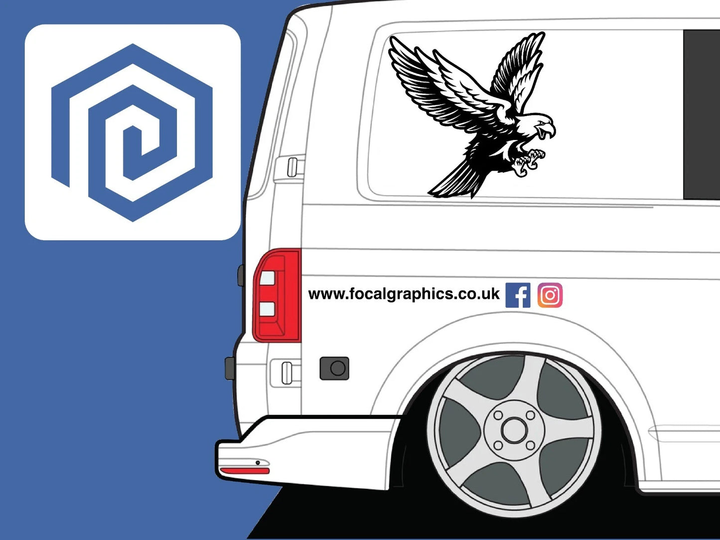 Eagle Vinyl Decal For Campervan Van Caravan Sticker Graphic Camping Bird Feather