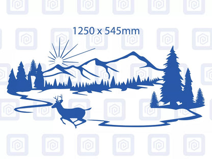XL Mountain Lake Side Scenic Vinyl Decals For Camper Van Caravan Sticker Graphic