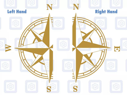 2x Half Compass Round Vinyl Decals For Camper Motorhome Caravan Sticker Graphic