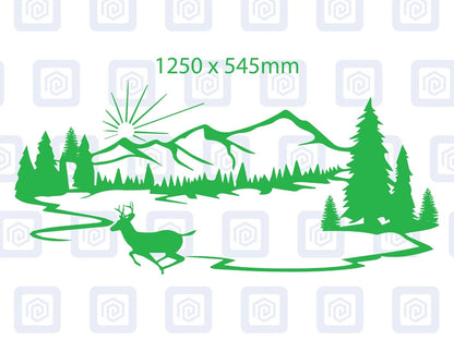 XL Mountain Lake Side Scenic Vinyl Decals For Camper Van Caravan Sticker Graphic