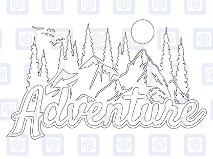 Adventure Mountain Vinyl Decal For Campervan Van Caravan Sticker Graphic Camping