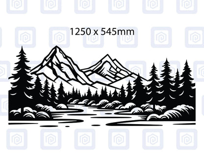 XL Mountain River Scenic Vinyl Decals For Camper Van Caravan Sticker Graphic
