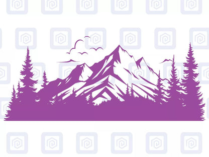 LARGE Mountain Forrest Nature Vinyl Decal Camper Van Caravan Sticker Graphic