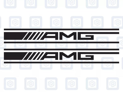 Mercedes A45 Spoiler Style Vinyl Decal Sticker Logo x 2 AMG A B C E S CLASS