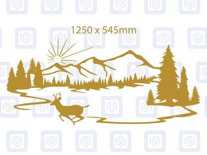 XL Mountain Lake Side Scenic Vinyl Decals For Camper Van Caravan Sticker Graphic