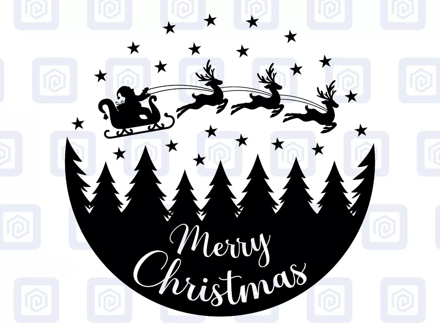 Merry Christmas Round Scenic Sticker Special Wall Art Vinyl Wall Sticker Decal