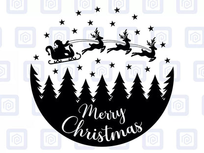 Merry Christmas Round Scenic Sticker Special Wall Art Vinyl Wall Sticker Decal