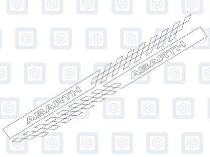Fiat Abarth 500 595 695 Chequer Side Stripe Decal Sticker Pair (Set of 2)