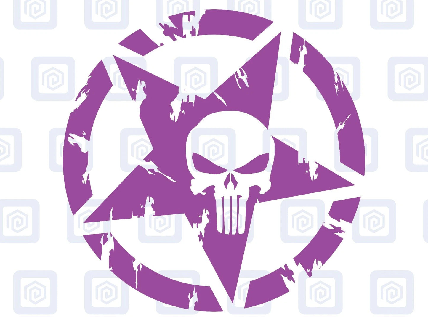 Skull Star Punisher Circle Decals For Camper Van Caravan Sticker Graphic