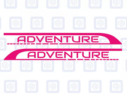 2x Adventure Side Graphics Vinyl Decal For Camper Van Caravan Motorhome Sticker