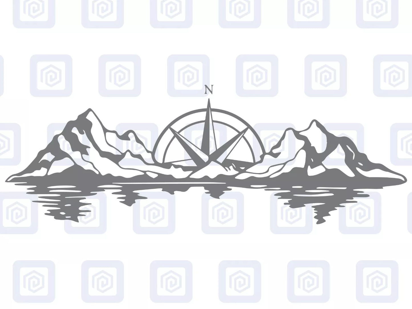 XL Mountain Compass Scenic Vinyl Decals For Camper Van Caravan Sticker Graphic