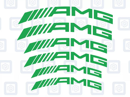 AMG Curved Brake Caliper Decal Style Stickers - 3 SIZES - x 6