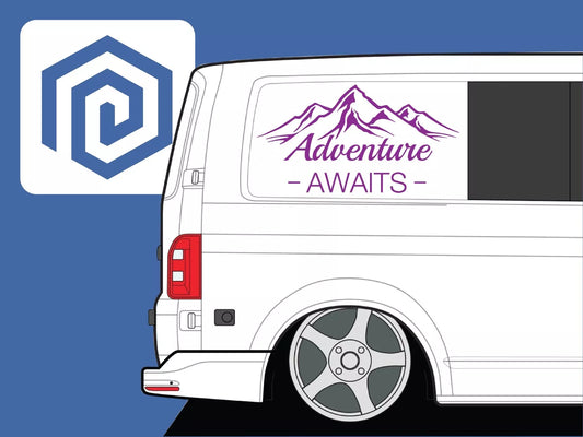 2x Adventure Awaits Vinyl Decals For Camper Motorhome Caravan Sticker Graphic