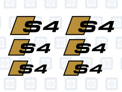 Audi S4 Style Brake Caliper Decals Fits A4 S4 B7 B8 B9 sticker logos (set of 6)