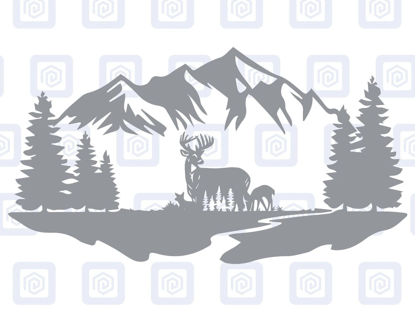 Scenic Deer Mountain Vinyl Decal For Campervan Van Caravan Sticker Graphic Camp