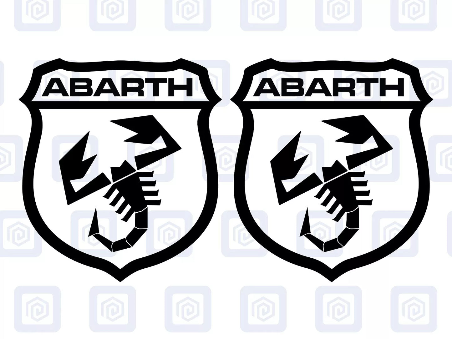 Fiat Abarth 500 595 695 Crest Scorpion Decal Sticker Pair (Set of 2)