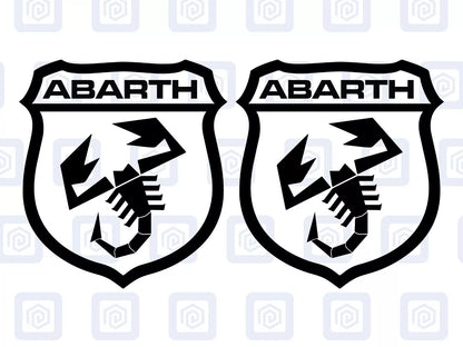 Fiat Abarth 500 595 695 Crest Scorpion Decal Sticker Pair (Set of 2)