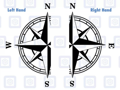 2x Half Compass Round Vinyl Decals For Camper Motorhome Caravan Sticker Graphic