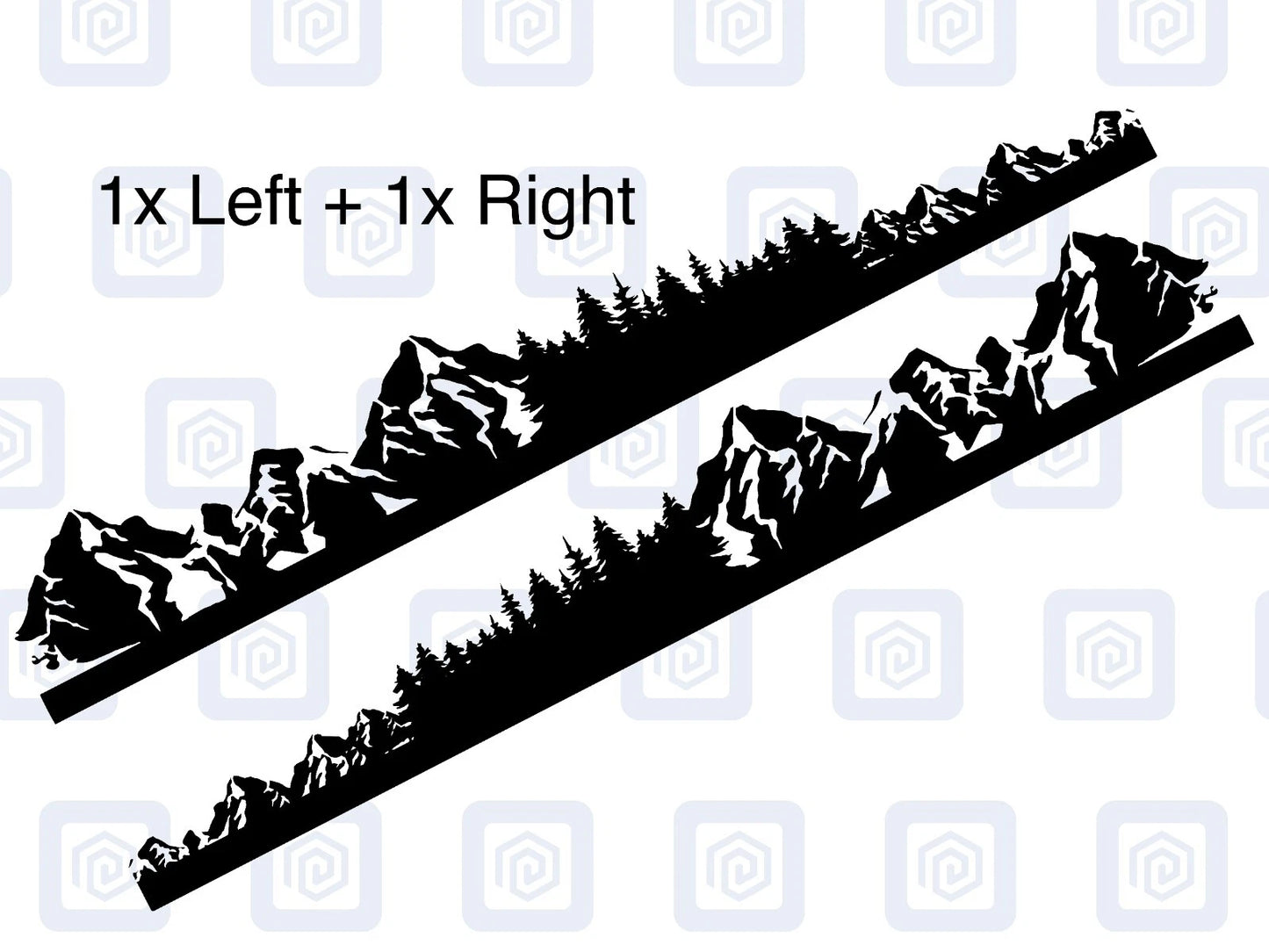 2x Mountain Range Side Stripe Vinyl Decals Camper Van Caravan Sticker Graphic