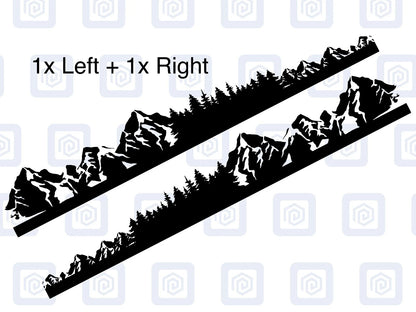 2x Mountain Range Side Stripe Vinyl Decals Camper Van Caravan Sticker Graphic