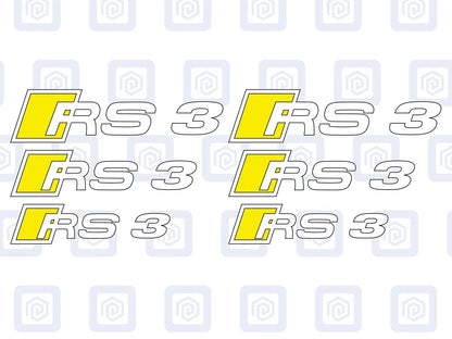 Audi RS3 Style Brake Caliper Decals A3 Hatch Sportback Sticker Logos (set of 6)