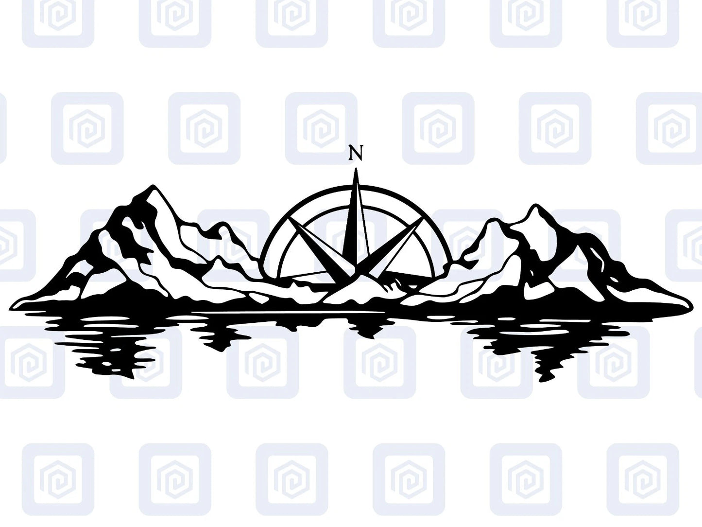 XL Mountain Compass Scenic Vinyl Decals For Camper Van Caravan Sticker Graphic