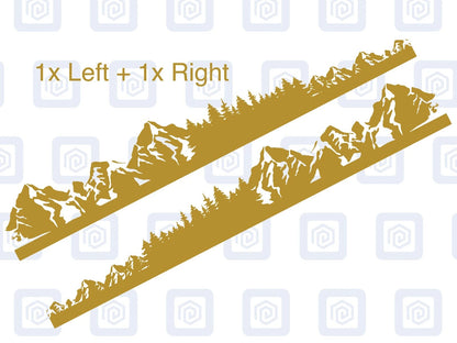 2x Mountain Range Side Stripe Vinyl Decals Camper Van Caravan Sticker Graphic