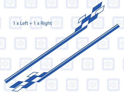 2x Squares Shapes Side Stripe Vinyl Decals Camper Van Caravan Sticker Graphic