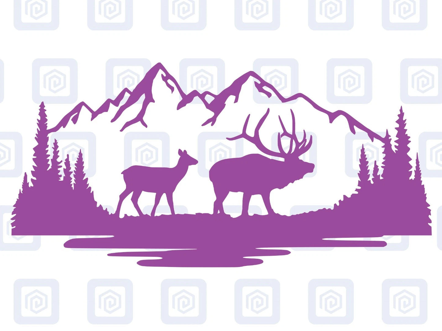 LARGE Stag Deer Doe Forrest Vinyl Decals For Camper Van Caravan Sticker Graphic