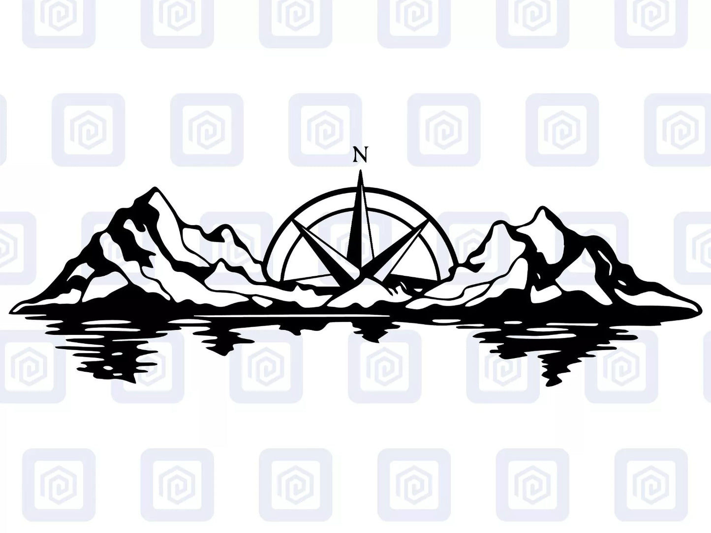 XL Mountain Compass Scenic Vinyl Decals For Camper Van Caravan Sticker Graphic