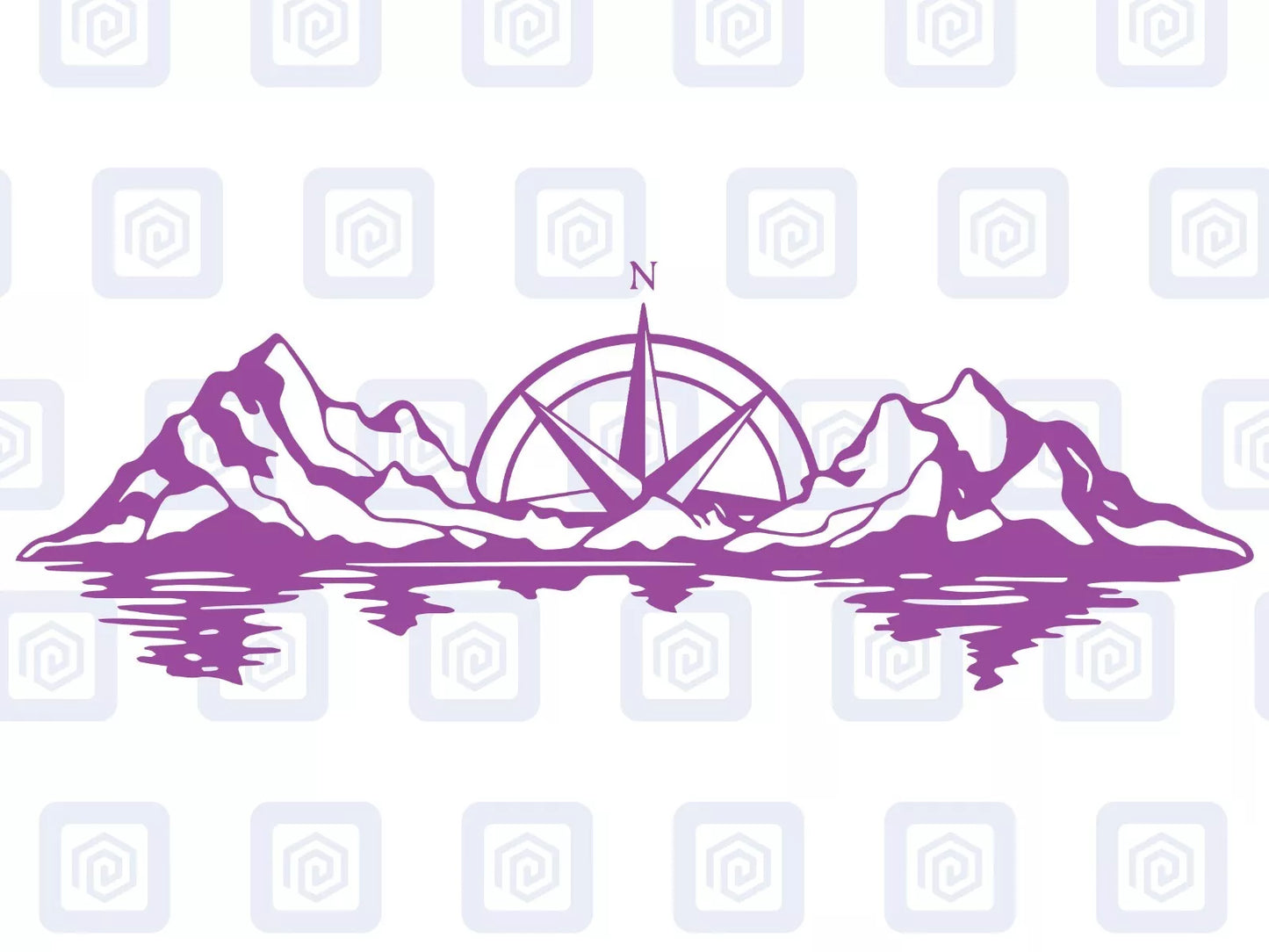 XL Mountain Compass Scenic Vinyl Decals For Camper Van Caravan Sticker Graphic