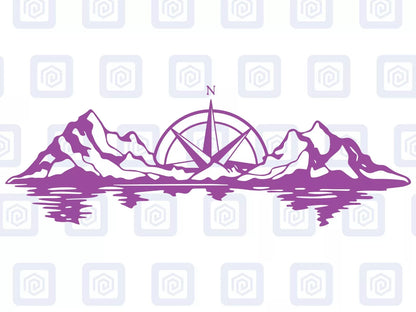 XL Mountain Compass Scenic Vinyl Decals For Camper Van Caravan Sticker Graphic