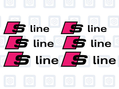 Audi S Line Brake Caliper Decal Fits A1 A3 A4 A5 A6 A7 sticker logo (set of 6)