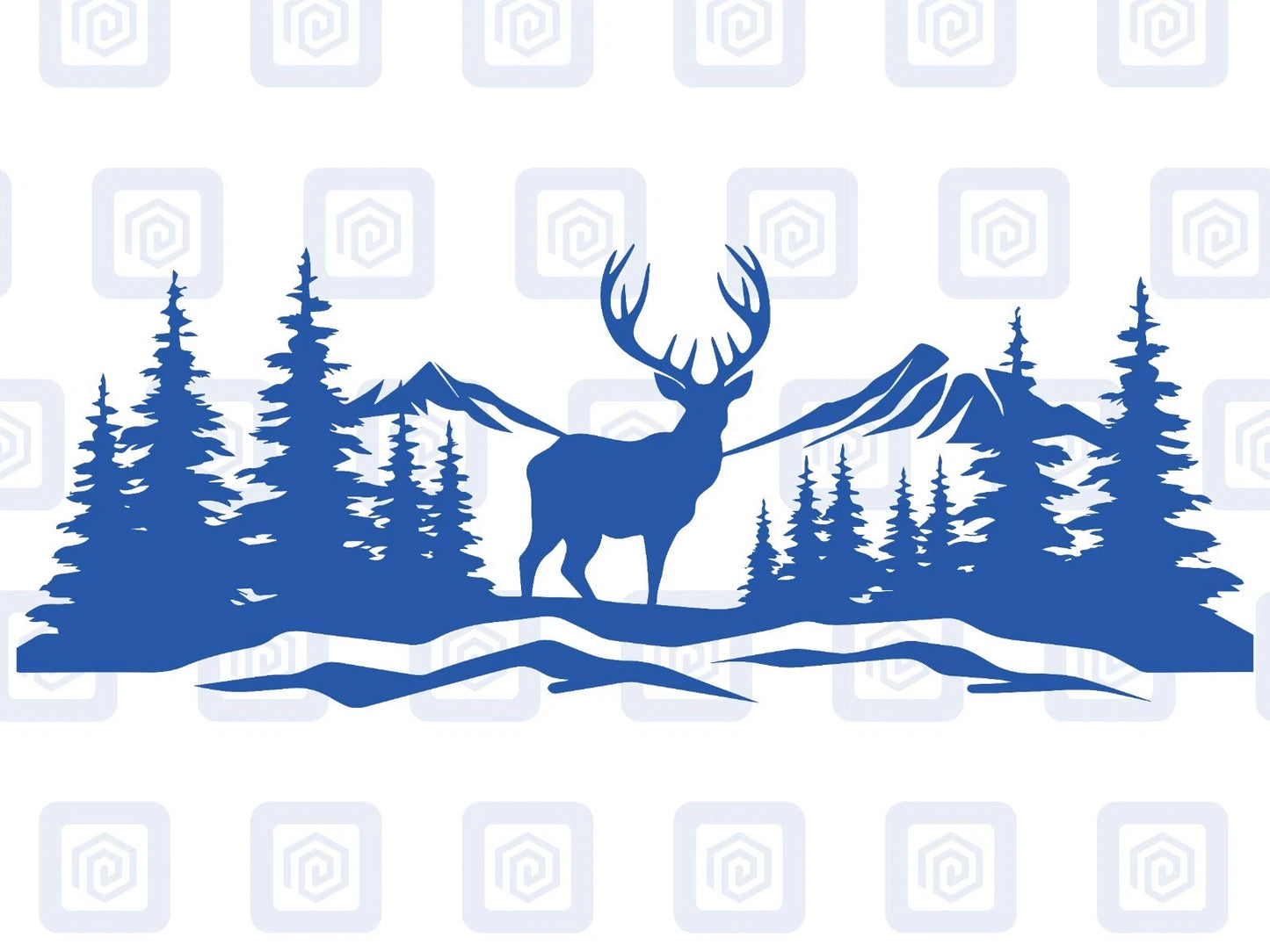 LARGE Mountain Forrest Deer Lake Nature Vinyl Decal Camper Van Caravan Sticker