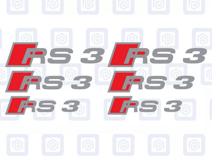 Audi RS3 Style Brake Caliper Decals A3 Hatch Sportback Sticker Logos (set of 6)