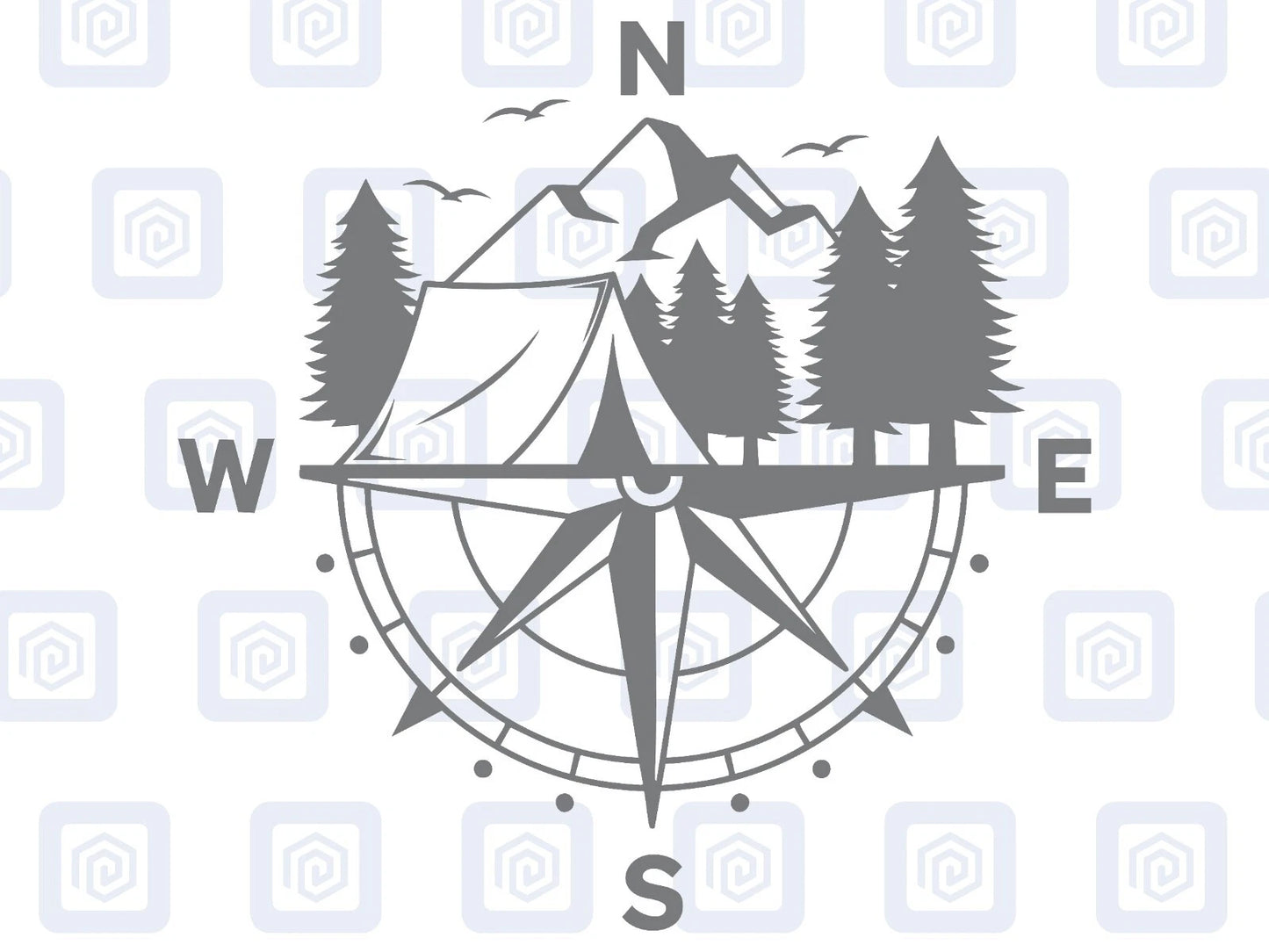 LARGE 2x Compass Camping Vinyl Decals For Camper Van Caravan Sticker Graphic