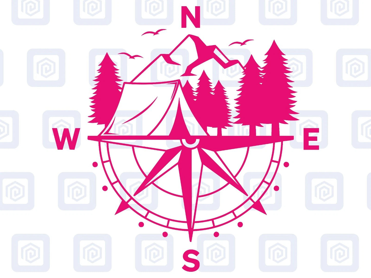 LARGE 2x Compass Camping Vinyl Decals For Camper Van Caravan Sticker Graphic