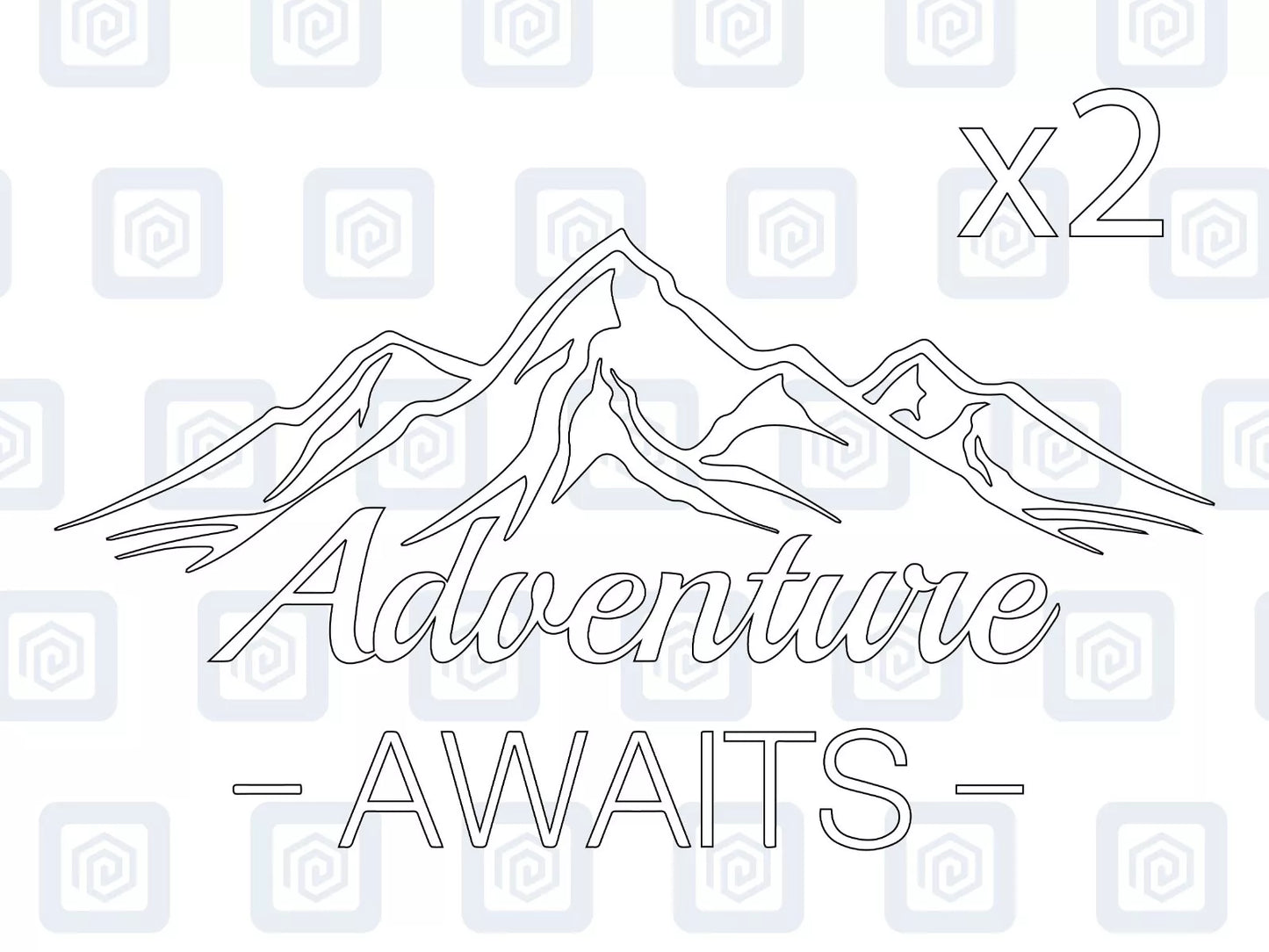 2x Adventure Awaits Vinyl Decals For Camper Motorhome Caravan Sticker Graphic