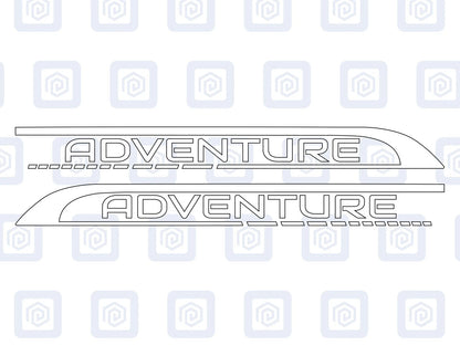 2x Adventure Side Graphics Vinyl Decal For Camper Van Caravan Motorhome Sticker