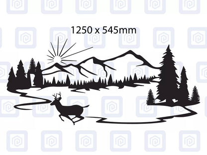XL Mountain Lake Side Scenic Vinyl Decals For Camper Van Caravan Sticker Graphic
