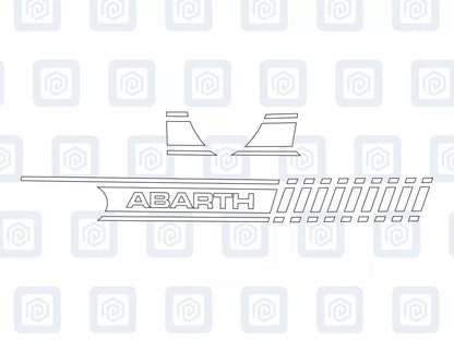 Fiat 500 Abarth Dashboard Decal To Match Side Stripes Customised Colour Sticker