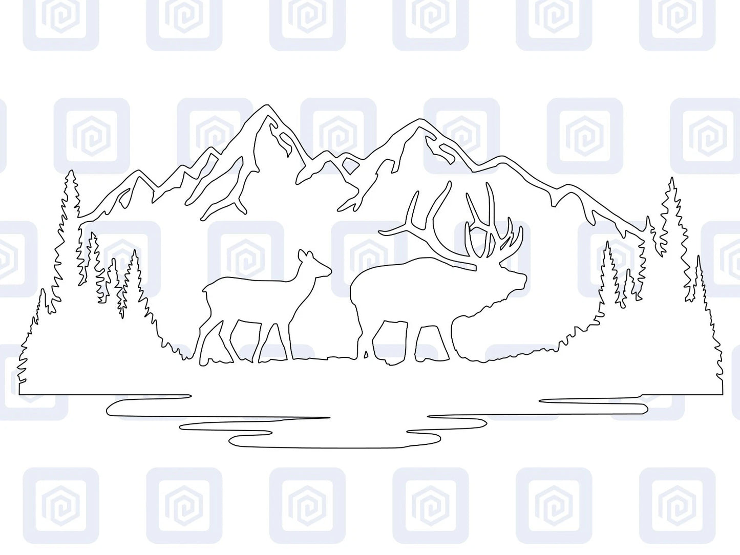 LARGE Stag Deer Doe Forrest Vinyl Decals For Camper Van Caravan Sticker Graphic
