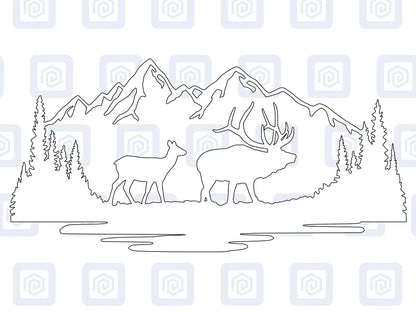 LARGE Stag Deer Doe Forrest Vinyl Decals For Camper Van Caravan Sticker Graphic