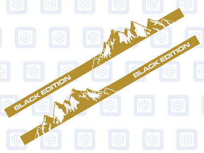 2.2m Black Edition Full Side Vinyl Decals For Campervan Motorhome Graphic Sill